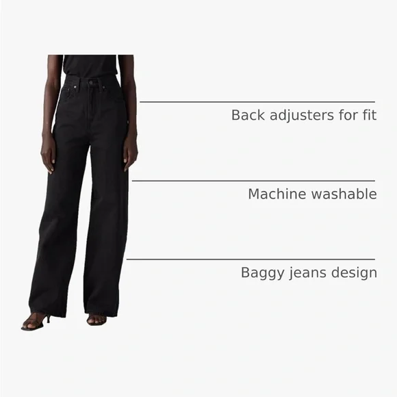 Levi’s Cinch Baggy Black Women's Jeans - Picture 4 of 9
